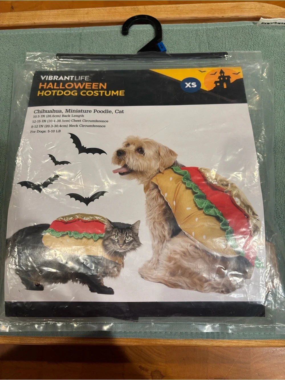 Vibrant Life Halloween Hotdog Dog & Cat Costume - Yellow/Red/Green - XS